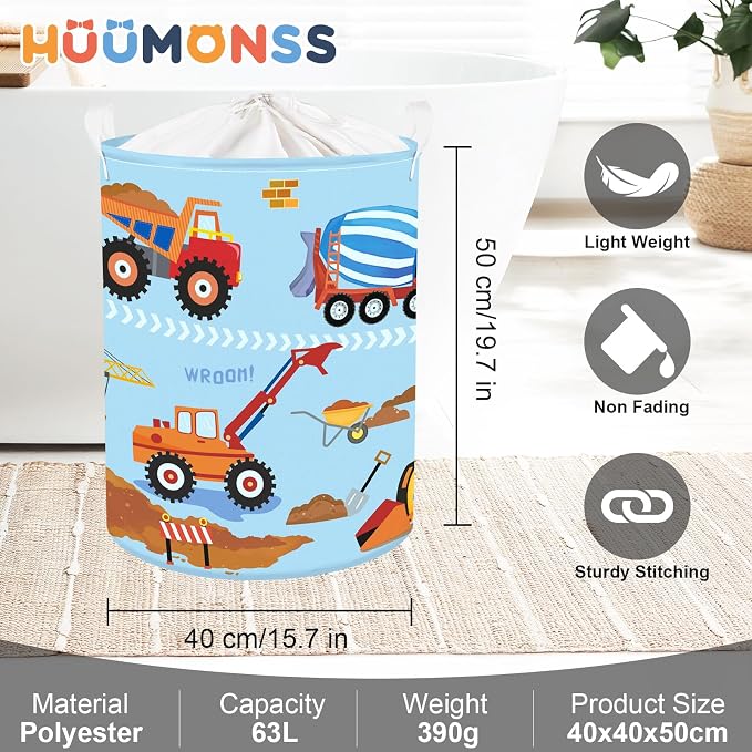 Construction Vehicle Baby Laundry Hamper Collapsible Clothes Kids Storage - Image 6