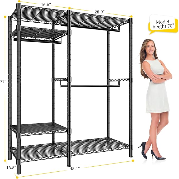 Raybee Clothes Rack Heavy Duty Loads 780LBS Clothing Racks - Image 8
