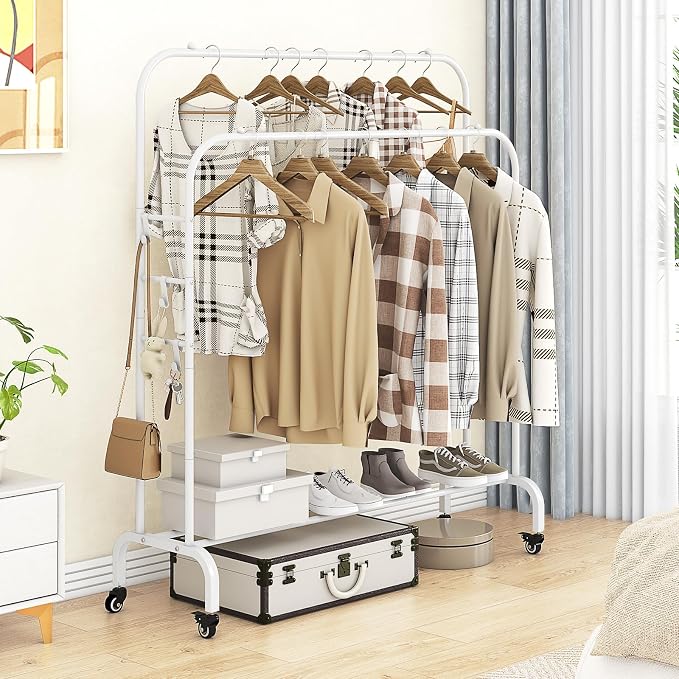 SUOERNUO Garment Rack with Wheels Clothing Rack - Image 2