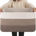 OIAHOMY Large Blanket Basket For Living Room, Rectangle Woven Baskets for by MasterofSpaceOptimization