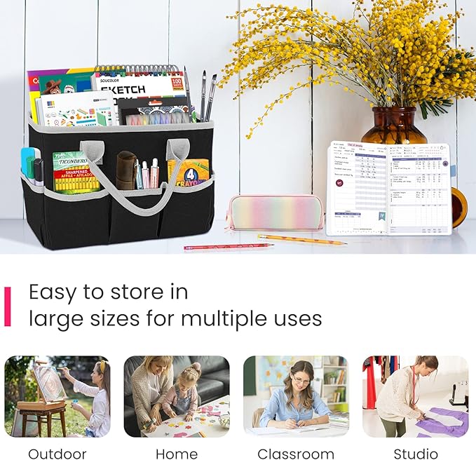 Godery Desktop Tote and Organizer, Teacher Helper Bag - Image 4