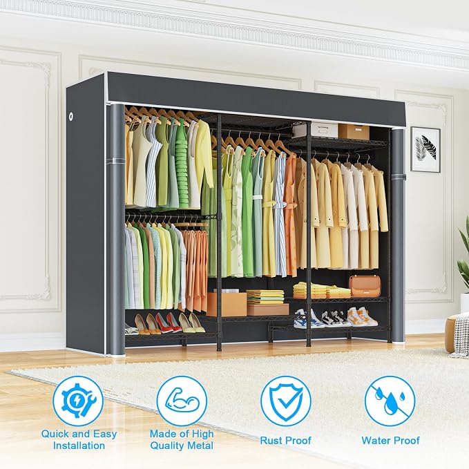 Ulif E13C Heavy Duty Closet Organizer System，Freestanding Clothing Racks - Image 6