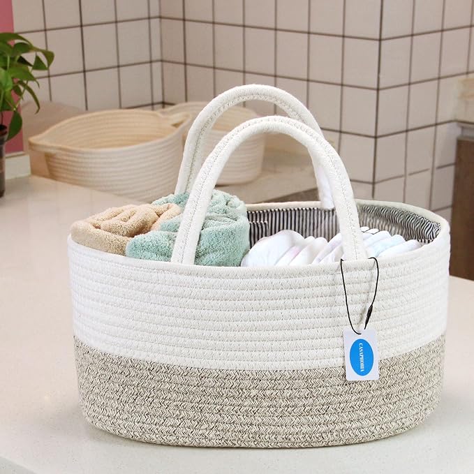 Casaphoria Caddy Organize Woven Hamper Cotton Rope Basket Caddy - Image 6