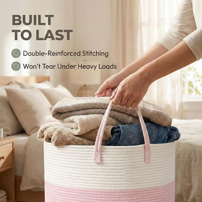 65L Extra Large Blanket Basket for Living Room - Image 6