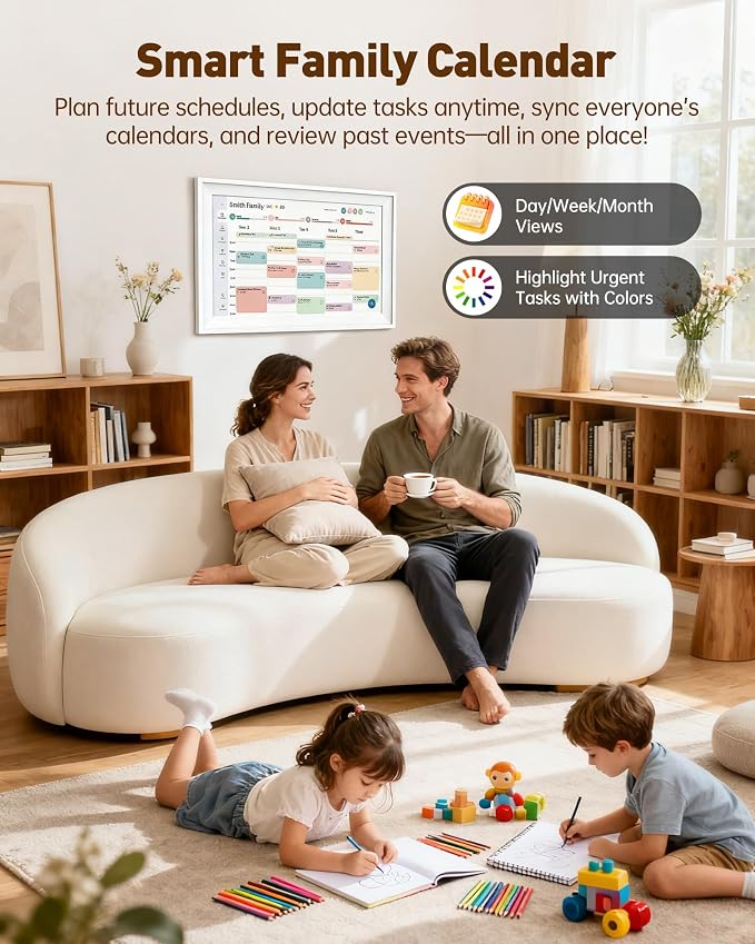 15.6 Inches Smart Digital Calendar, Electronic Starlight Calendar Wall Touch - Image 4