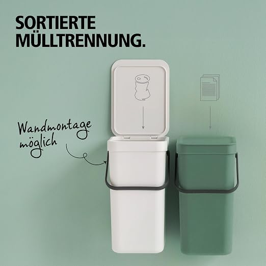 Brabantia Sort & Go Kitchen Recycling Bin | S / 3.2 Gal / 12L | Jade Green | - Image 3