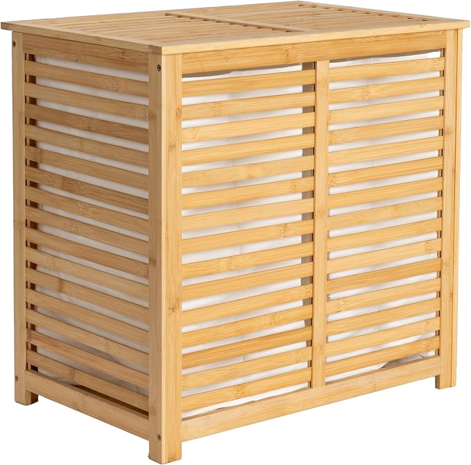 Household Essentials Bamboo and Cotton Double Laundry Sorter by HouseholdEssentials