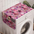 Lunarable Magenta Washing Machine Organizer, Heart Forms Featured Houndstooth by Lunarable