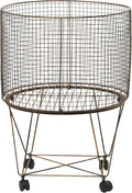 Deco 79 Metal Cylinder Storage Cart by Deco79