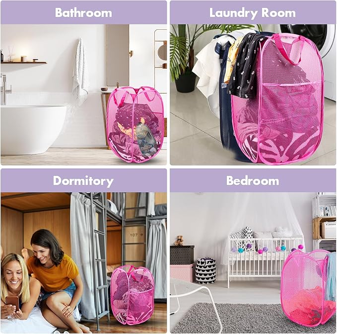 DUCOO Pop Up Hamper, Foldable Mesh Laundry Basket - Image 6