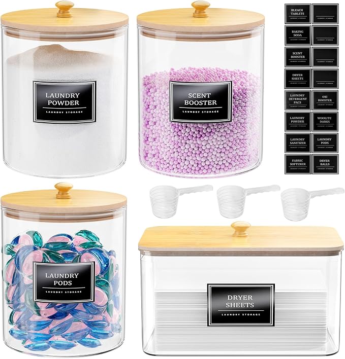 3+1 Pack Glass Laundry Pods Container by Unknown