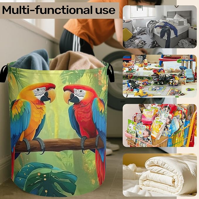 Tropical Parrot Foldable Laundry Hamper - Image 6