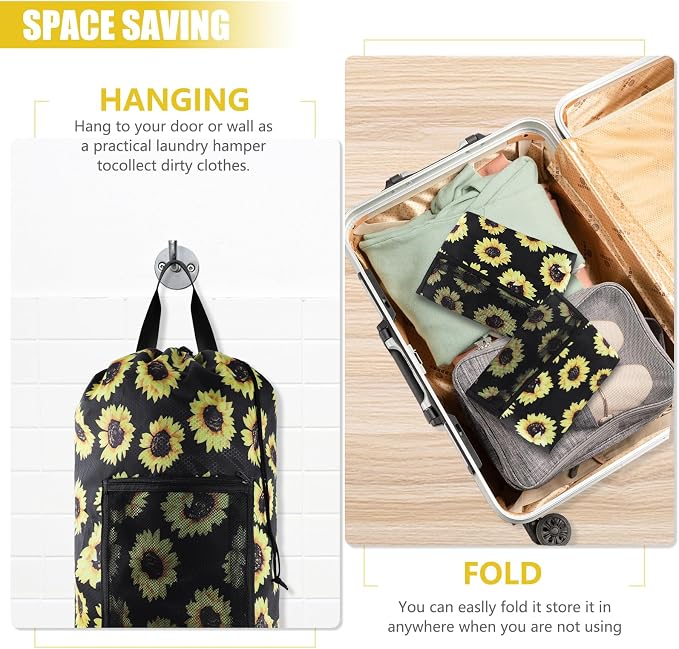 Laundry Bag Backpack, Dirty Clothes Travel Bag - Image 5