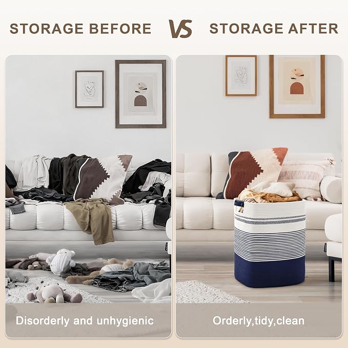 85L Tall Laundry Hamper with Handles - Image 4
