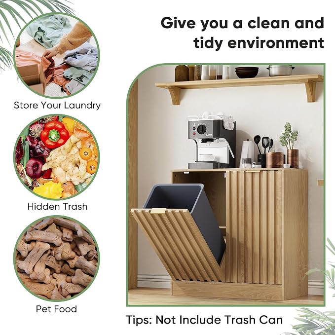Smuxee Double Tilt Out Laundry Hamper Cabinet, Hidden Laundry Cabinet - Image 6