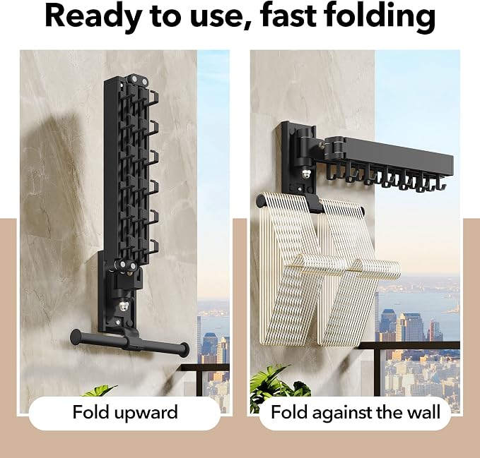 Wall Mounted Clothes Hanger, Clothes Drying Rack, Laundry Drying Rack, Clothes - Image 2
