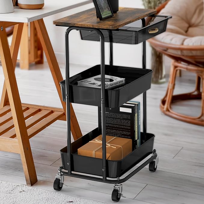Simple Houseware 3-Tier Rolling Utility Cart - Image 2
