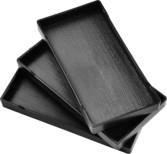 3 Packs Small Black Mini Serving Trays by VCREATC-VCREATEFORCUSTOMER