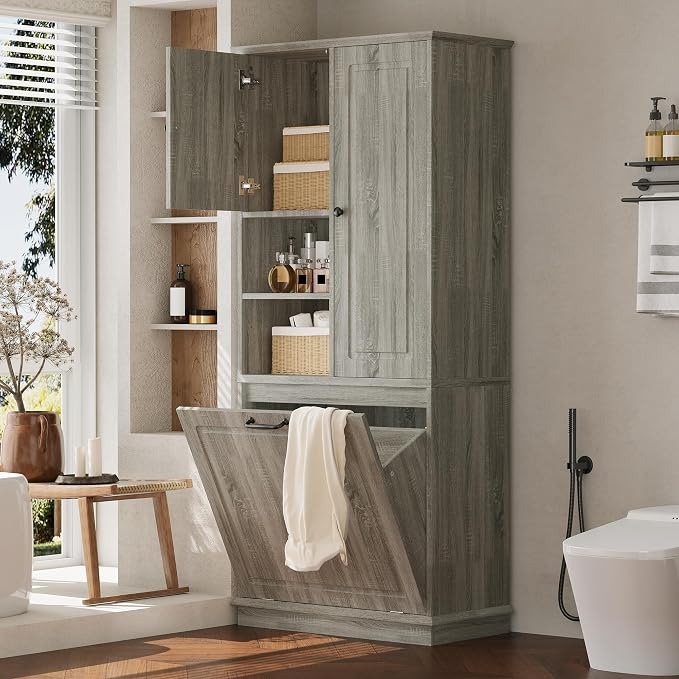 68" Tall Bathroom Storage Cabinet - Image 3