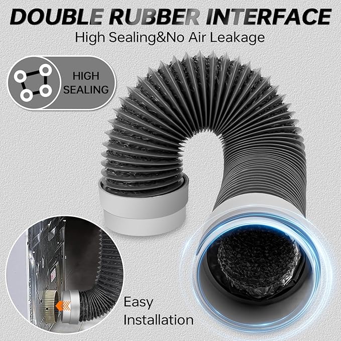 8FT Dryer Vent Hose 4 Inch, Flexible Aluminum Dryer Duct - Image 4