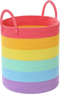 Laundry Hamper for Organizing, 52L Tall Laundry Baskets, Cotton Rope Woven by Degeyoyo