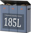 185L Laundry Hamper 3 Section by Fuonsyn
