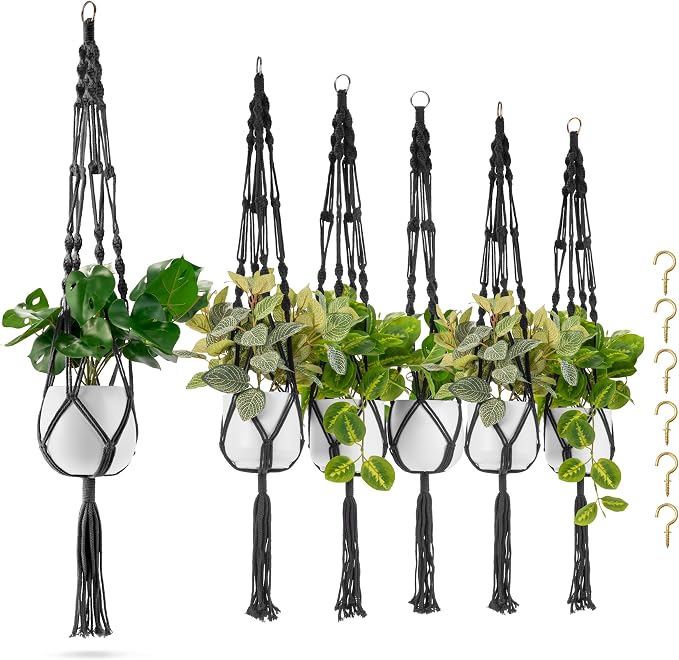 Sorbus Macrame Plant Hanger Indoor Outdoor Hanging Plant Pots Cotton Rope by Sorbus