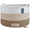 COMSE Extra Large Blanket Basket, Woven Laundry Basket, 21.7”x 13.8”, Nursery by COMSE