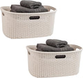 Mind Reader 40L Laundry Basket, Clothes Hamper, Premium Wicker Design by MindReader