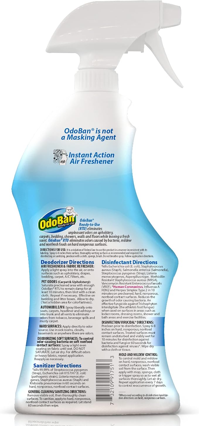 OdoBan Multipurpose Cleaner Disinfectant and Harsh Smell Eliminator Fabric/Air - Image 2