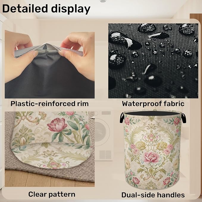 Shabby Chic Rose Laundry Basket - Image 5