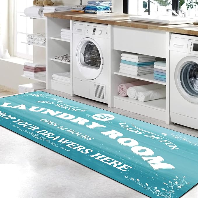Zoke Laundry Room Rug Runner Stylish Non-Slip Laundry Room Mat 20"x47" by Zoke