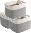 3 Pack Woven Storage Baskets for Shelves, 13.5"×11"×9.5"Organizing Bins by HZFTJOY