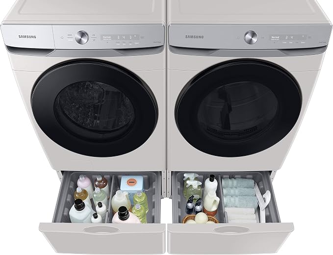 SAMSUNG 27-Inch Washer Dryer Pedestal Stand w/ Pull Out Laundry Storage Drawer - Image 3