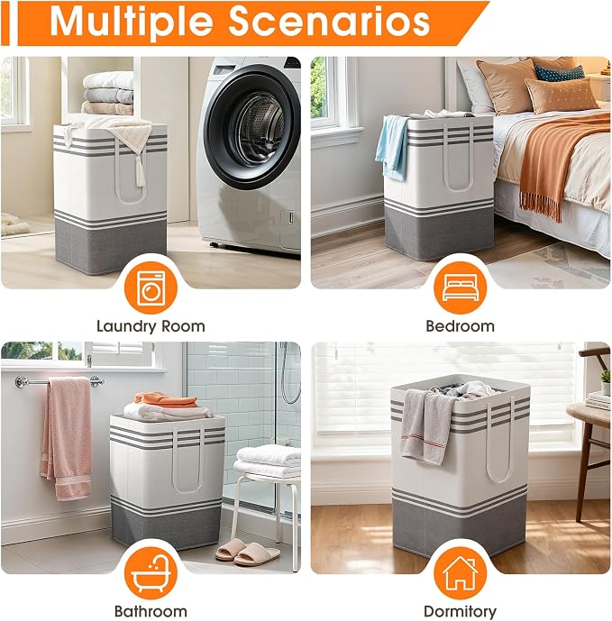 4 Pack Large Laundry Baskets, Laundry Hampers, Freestanding Waterproof - Image 7