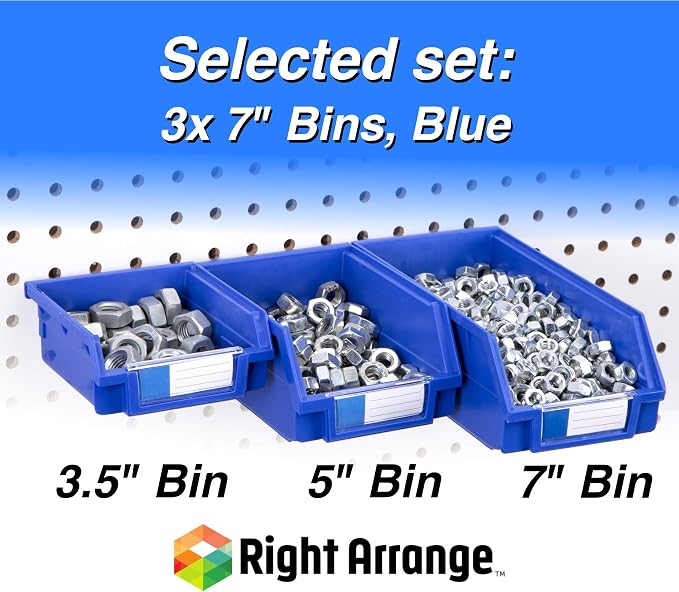 Pegboard Bins – 3 Pack Blue Extra Large - Image 4
