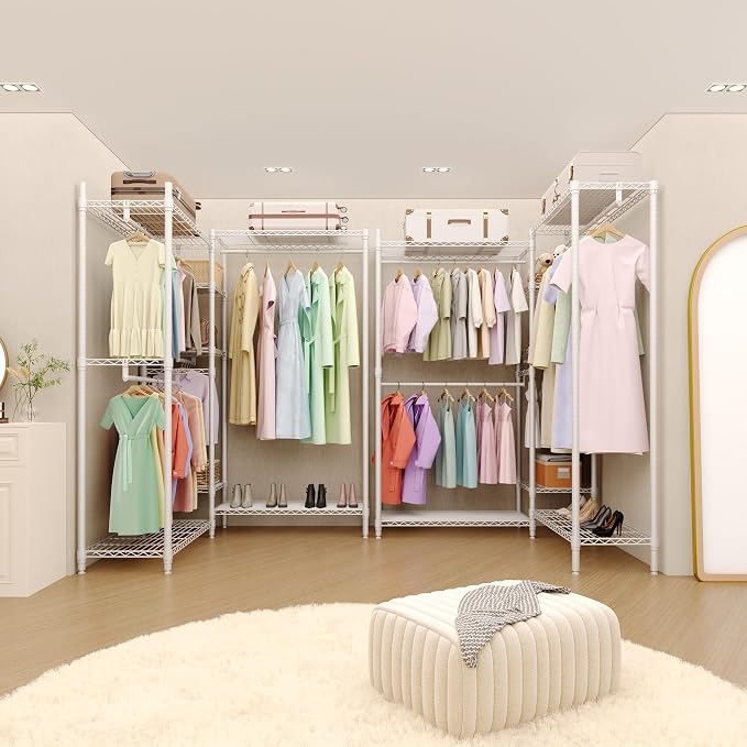 Clothes Rack L Shaped for Corner, Heavy Duty Garment Rack - Image 9