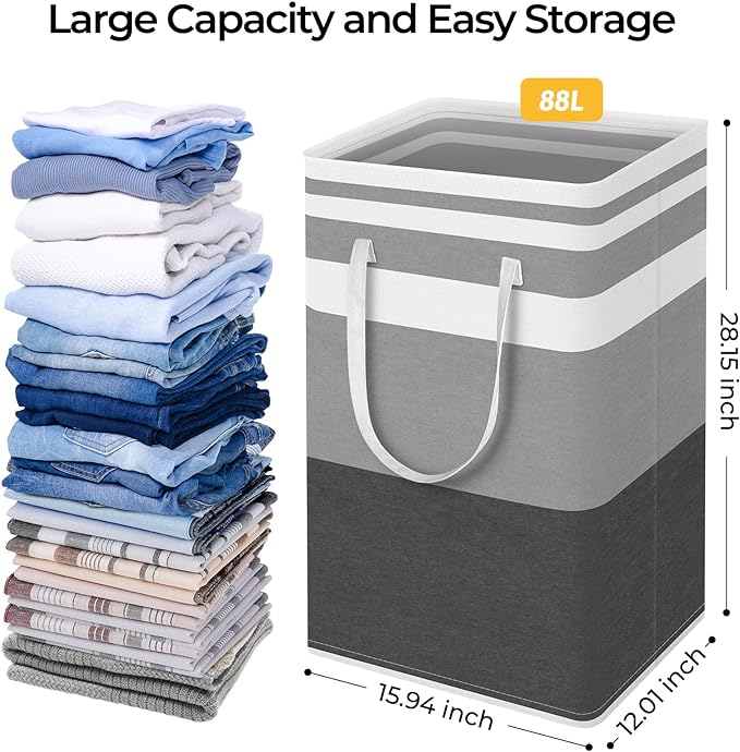 HomeHacks Large Laundry Basket, Waterproof, Freestanding Laundry Hamper - Image 4