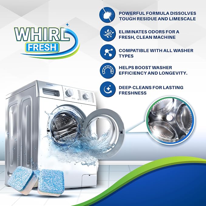 Washing Machine Cleaner Tablets, 24 Pack–Deep Cleaning Tablets - Image 2