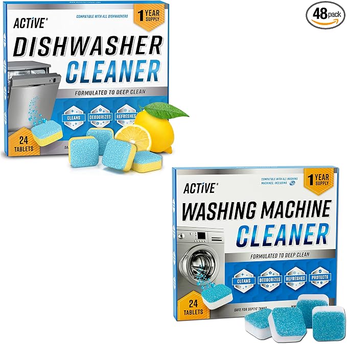 ACTIVE Washing Machine And Dishwasher Cleaning Tablets Bundle by ACTIVE