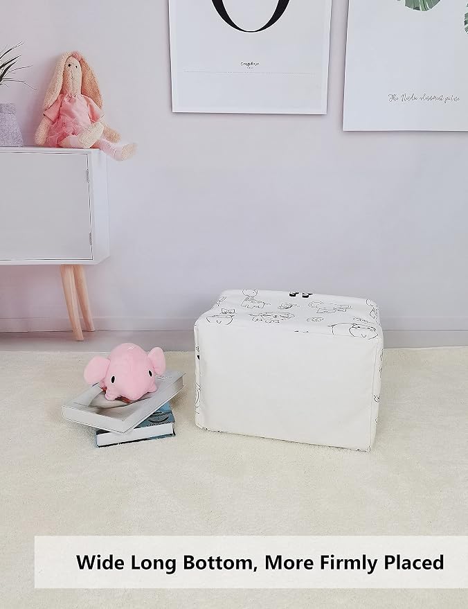 QUEENLALA Rectangular Laundry Hamper/Foldable Nursery Laundry Basket - Image 4