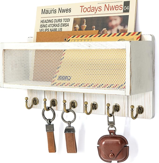 Rebee Vision Pine Wooden Key Holder Wall Mount by REBEEVISION