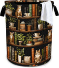 Wooden Bookshelf Cat Laundry Basket Storage Bin Foldable Laundry Hamper Clothes by Bzocm