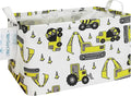 LANGYASHAN Rectangular Storage Bin Collapse Canvas Fabric Cartoon Storage Basket by LANGYASHAN
