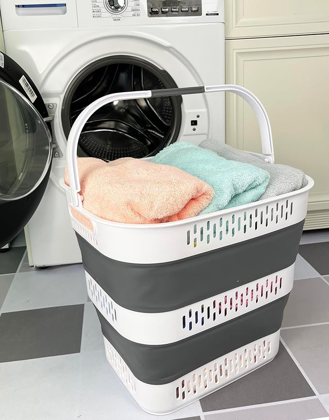 SAMMART 40L Collapsible Plastic Laundry Basket - Image 3