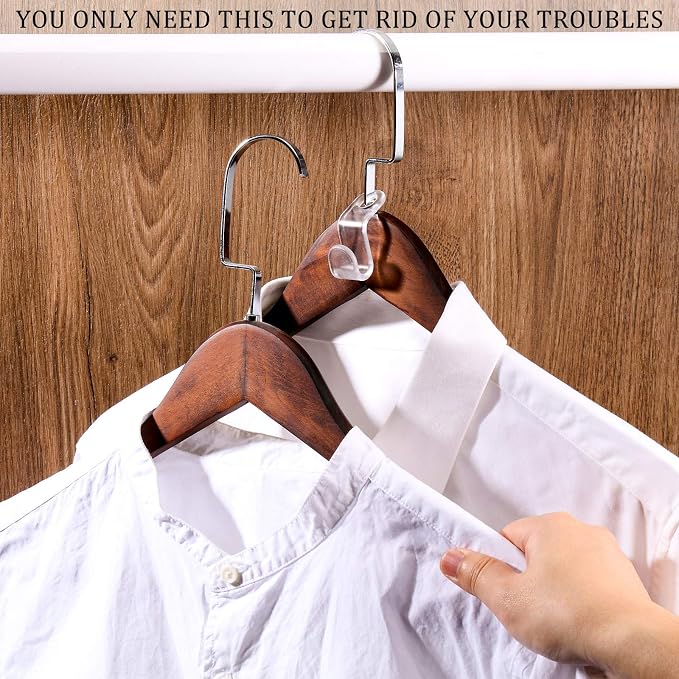 Jetec 96 Pieces Clear Clothes Hanger Connector Hooks Hanger Extender Clips - Image 5