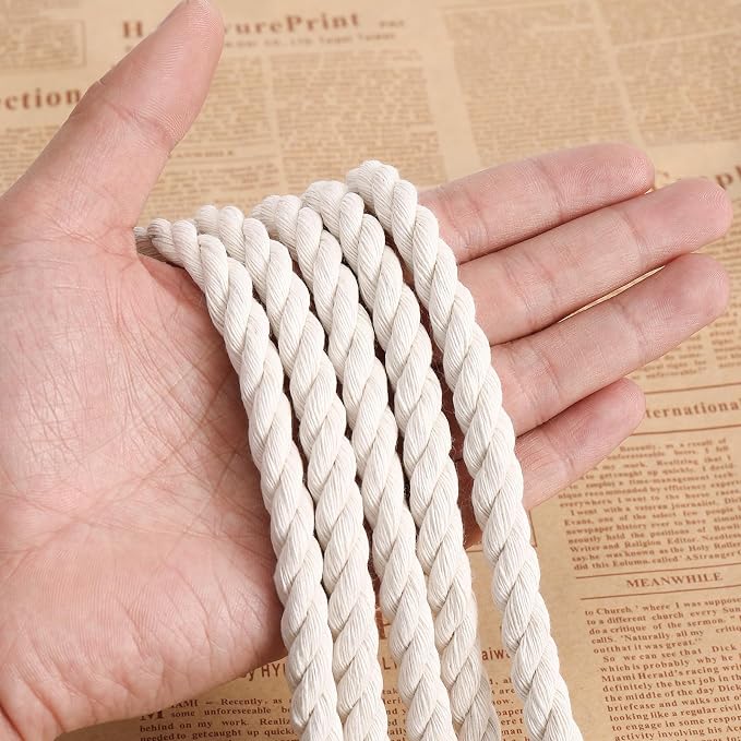AIFUN Macrame Cord 8mm X 33yards, Natural Cotton Macrame Rope - Image 4