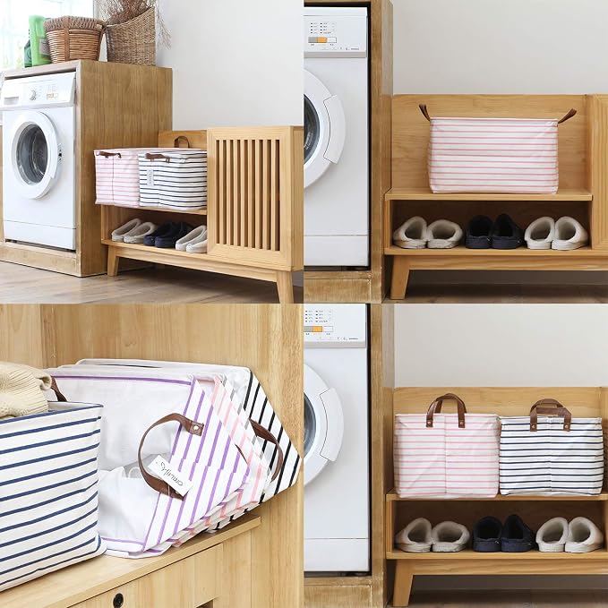 Hinwo 31L Large Storage Bins, Foldable Clothes Storage Baskets - Image 3