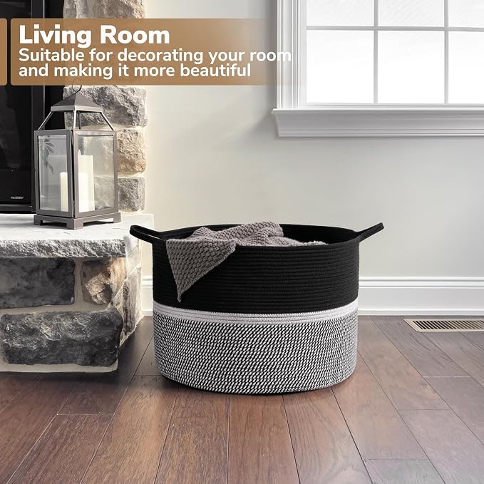 CHICVITA Extra Large Laundry Basket, Woven Rope Blanket Basket - Image 2