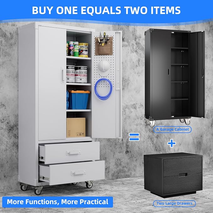 Aobabo Upgraded Metal Garage Storage Cabinet - Image 4